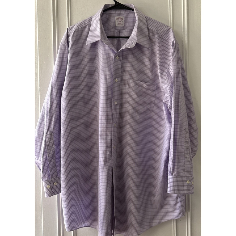 17 1/2-2/3 Regent Brooks Brothers Button Lt Purple Lavender Dress Shirt